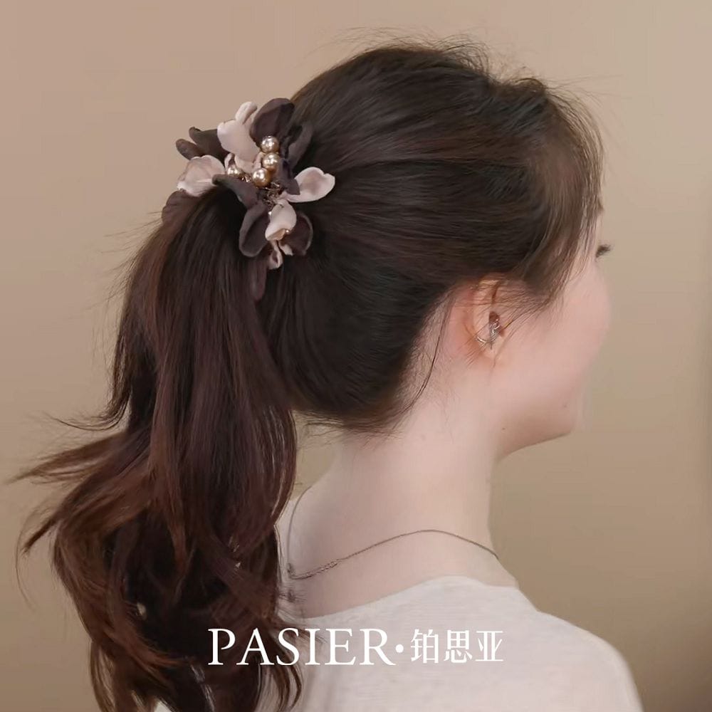 嶼安髮圈女夏季時尚新款花瓣半紮髮頭繩