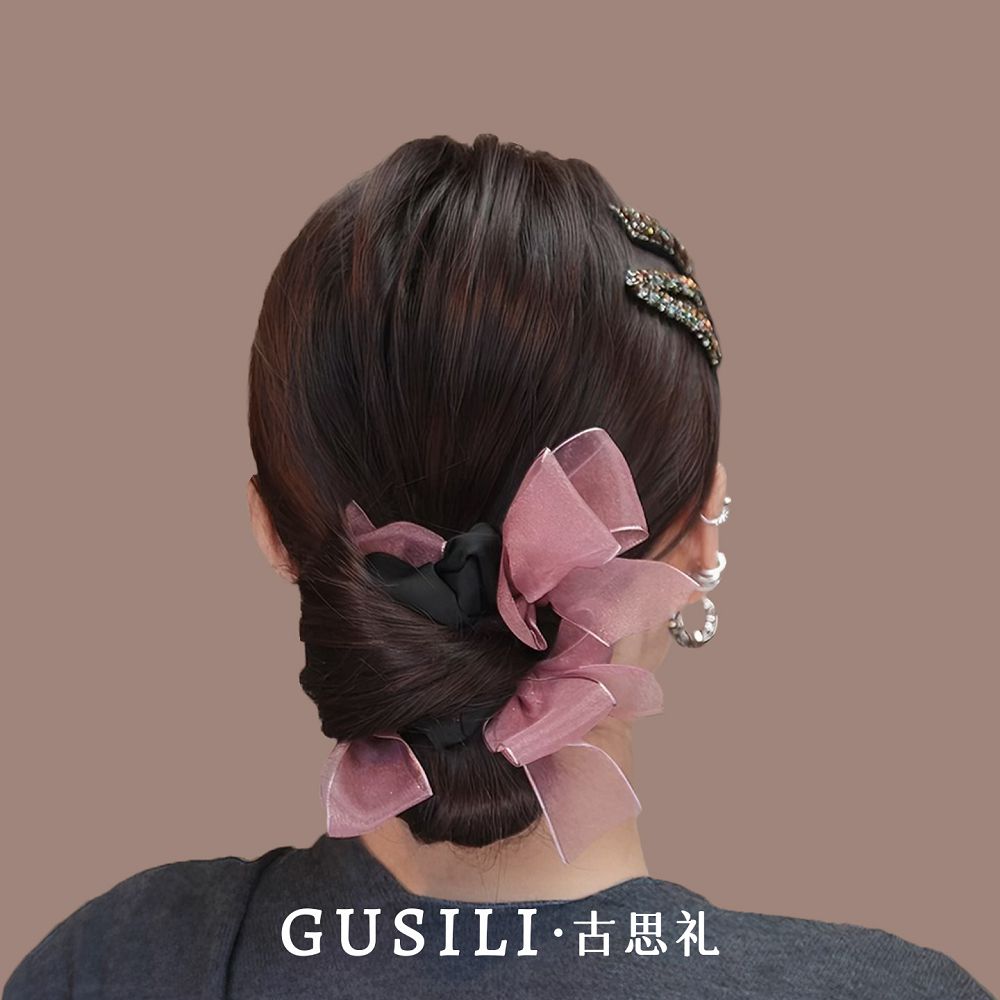紗漾蝴蝶結緞面髮圈甜美氣質皮筋：圖片 4