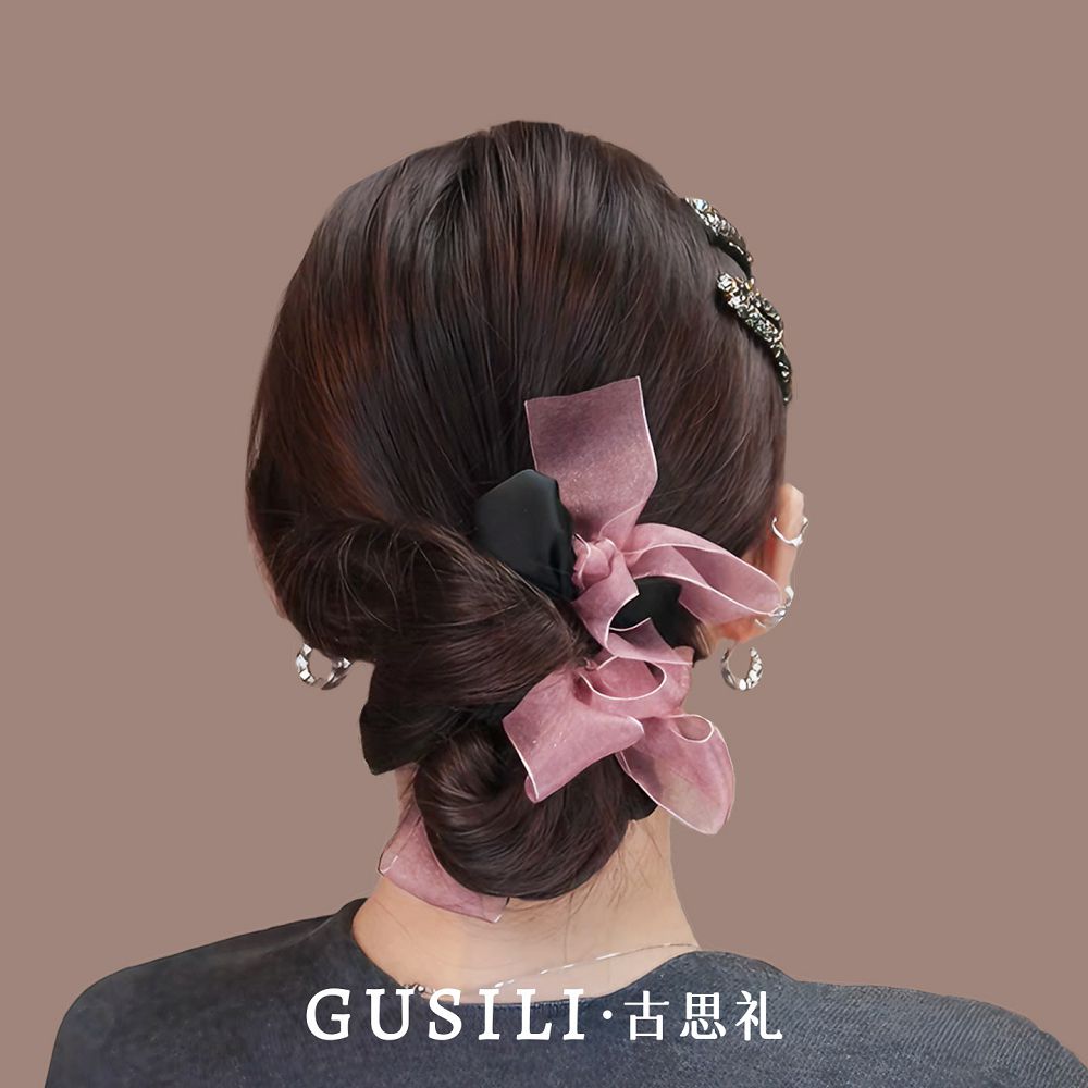 紗漾蝴蝶結緞面髮圈甜美氣質皮筋：圖片 5