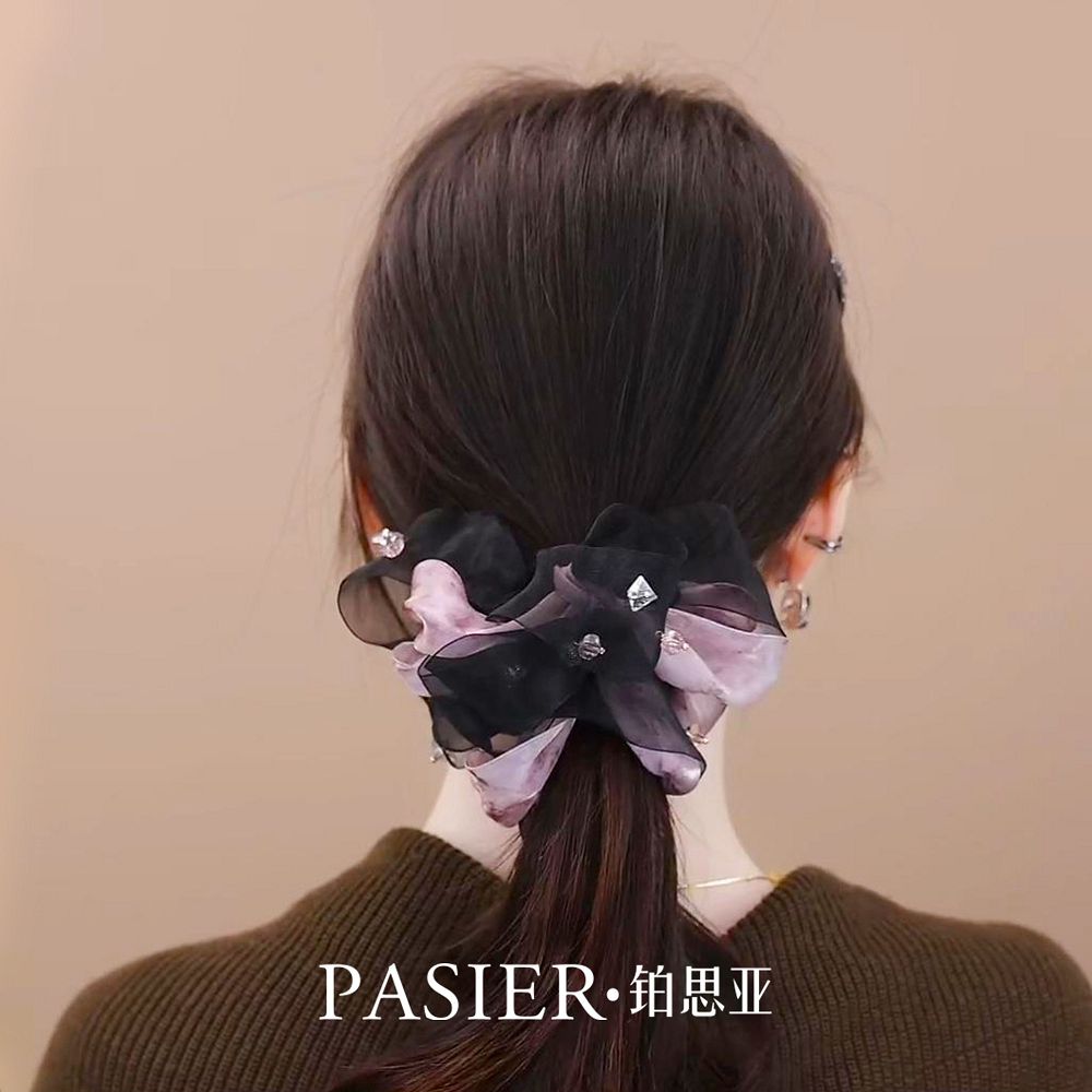 蓮葉田田髮圈蝴蝶結盤髮丸子頭繩