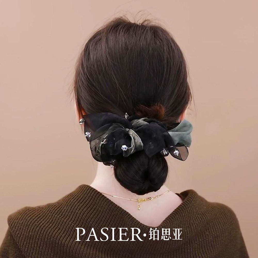 蓮葉田田髮圈蝴蝶結盤髮丸子頭繩
