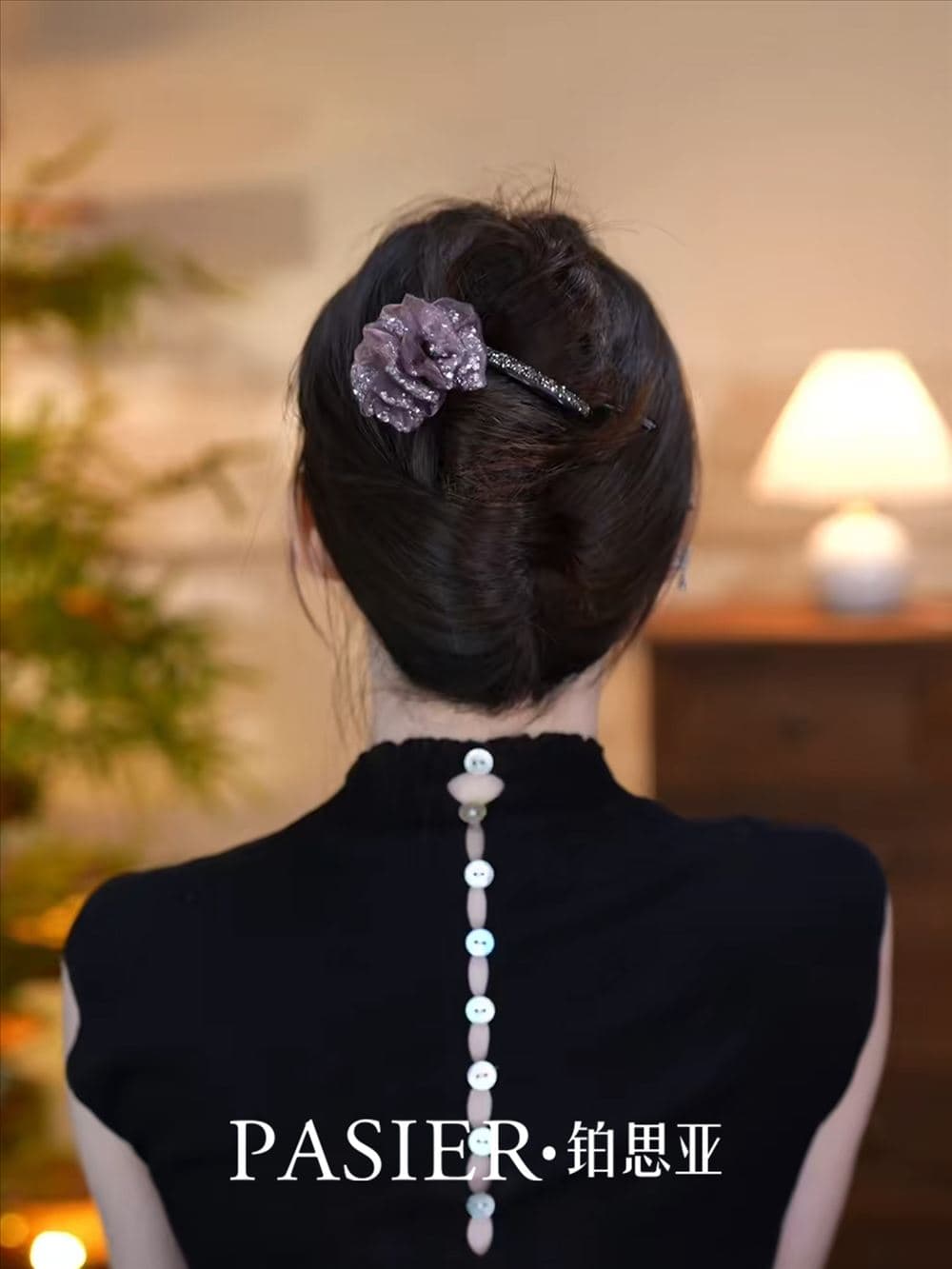 輕奢煙棠法式浪漫感薔薇扭扭夾