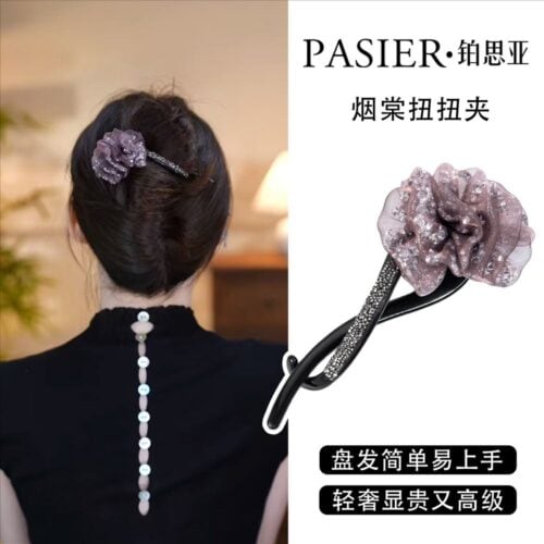 輕奢煙棠法式浪漫感薔薇扭扭夾：圖片 6
