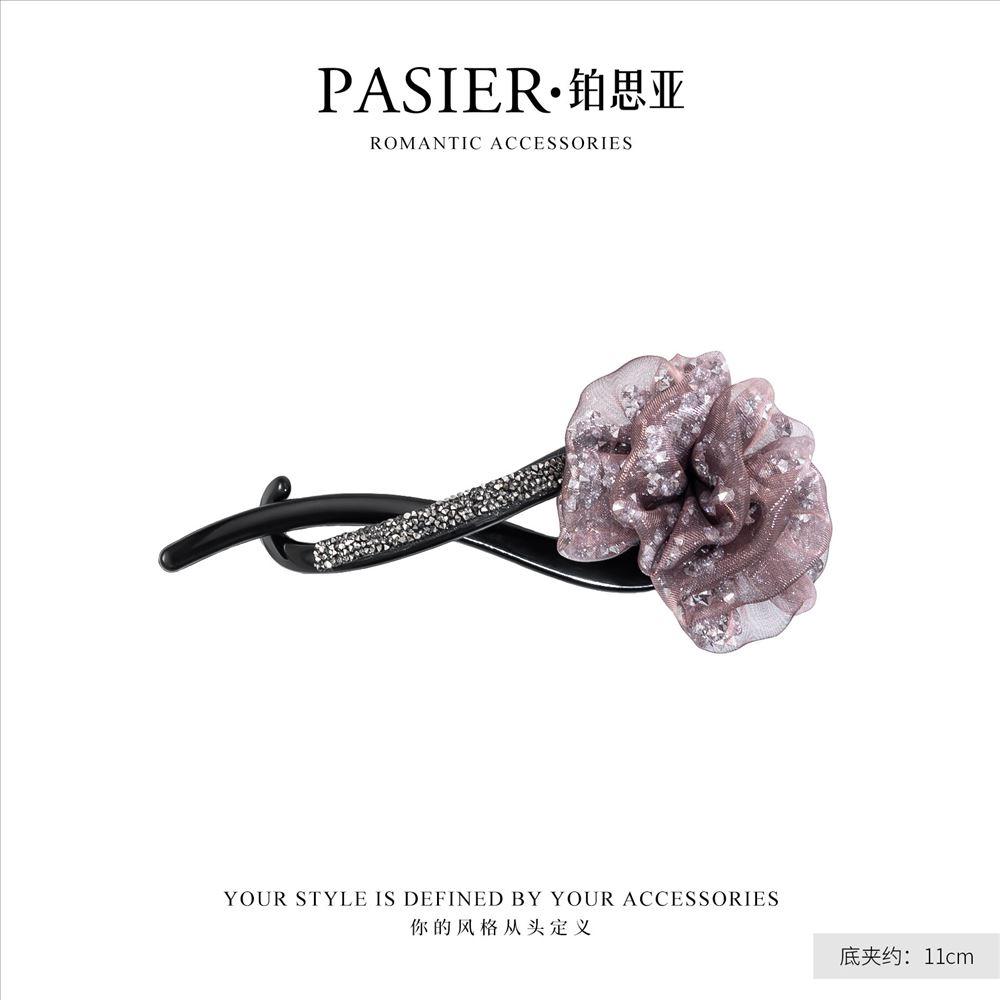 輕奢煙棠法式浪漫感薔薇扭扭夾