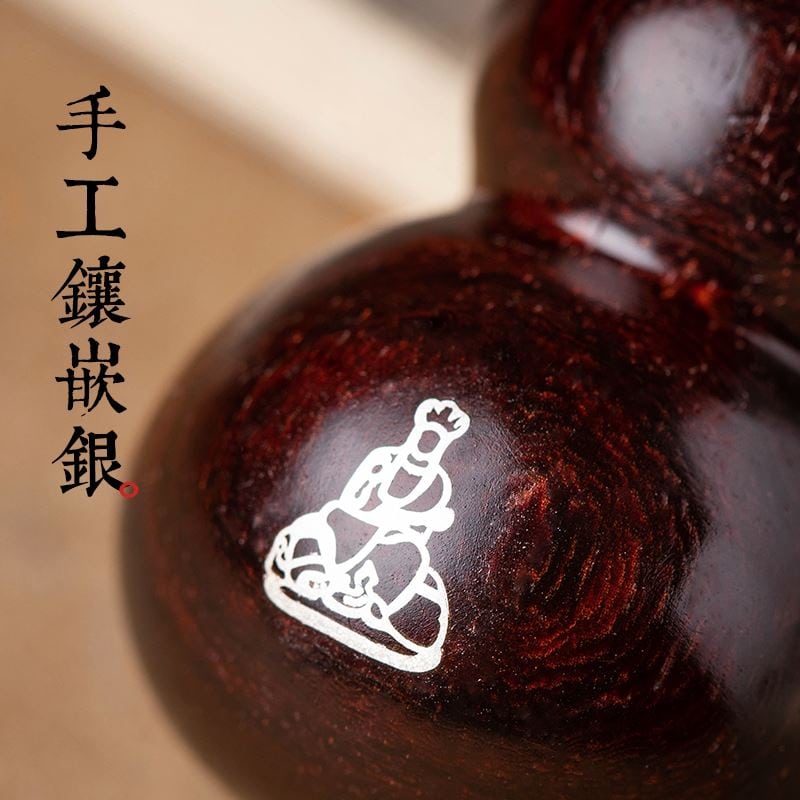 十二生肖小葉紫檀木葫蘆內含朱砂匙扣挂飾：圖片 4