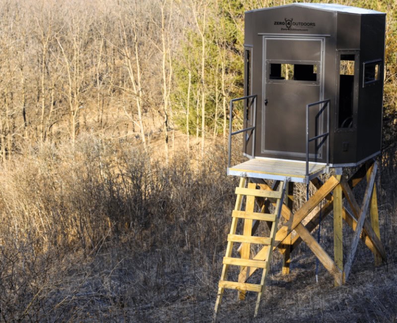 deer stand in the woods