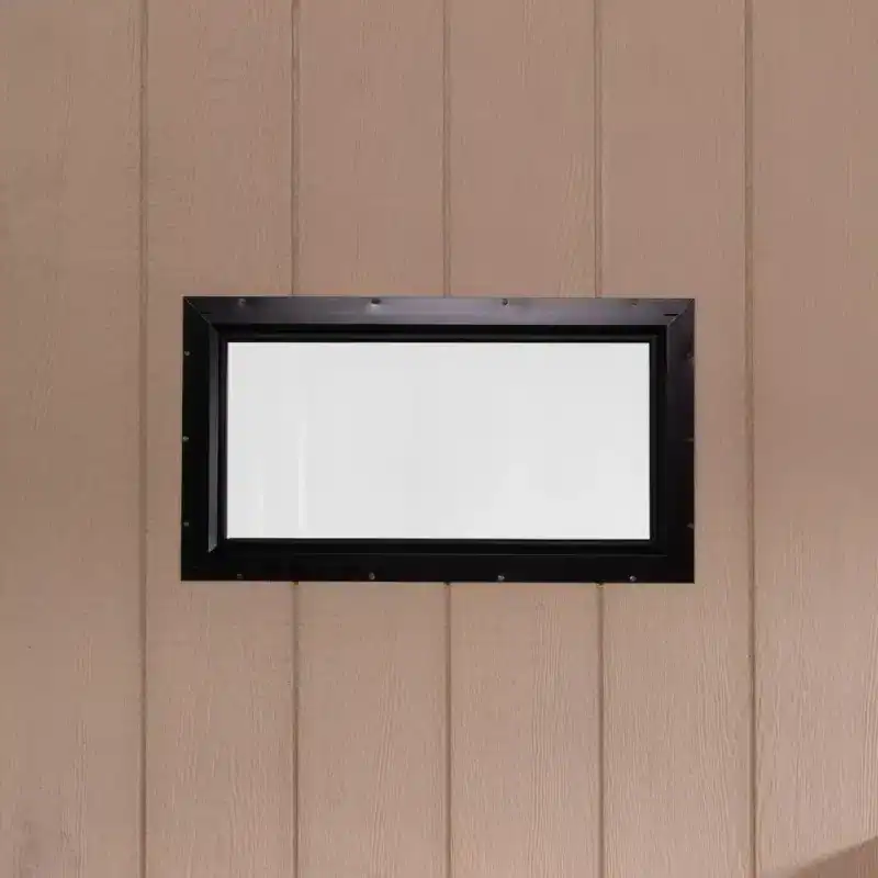 Hunting blind window for outdoor concealment and wildlife viewing.