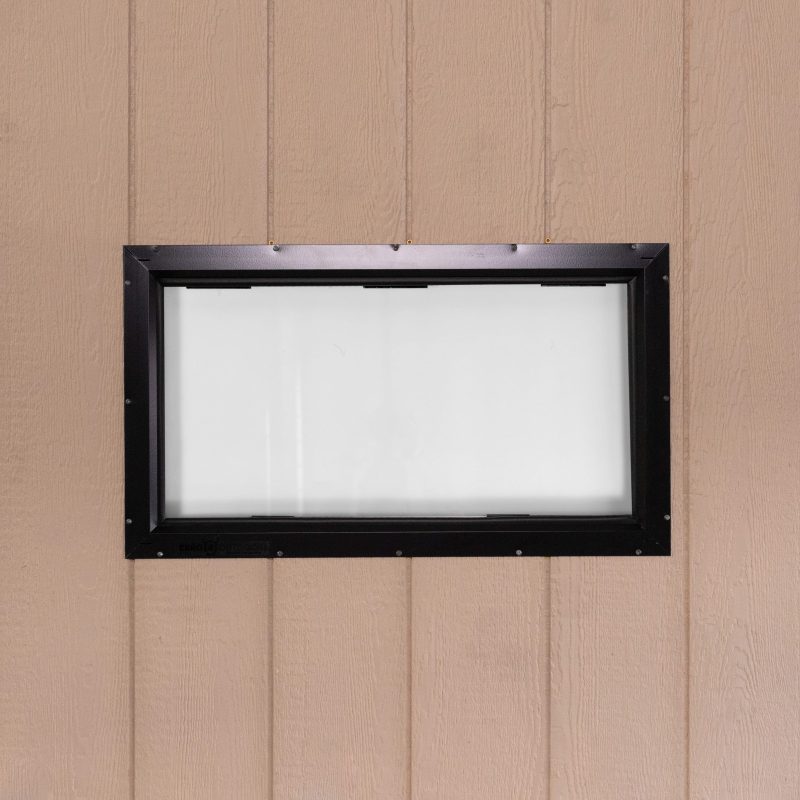 Hunting blind window for concealment, measuring 30" x 16", ideal for outdoor hunting and wildlife ob.