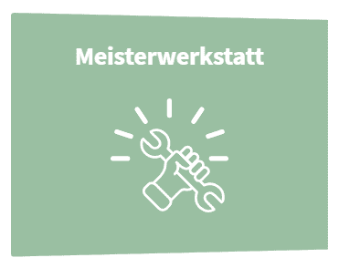 Werkstatt-Symbol mit Schraubenschlüssel und Schraubenzieher.