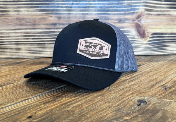XIT Black Leather Patch Hat