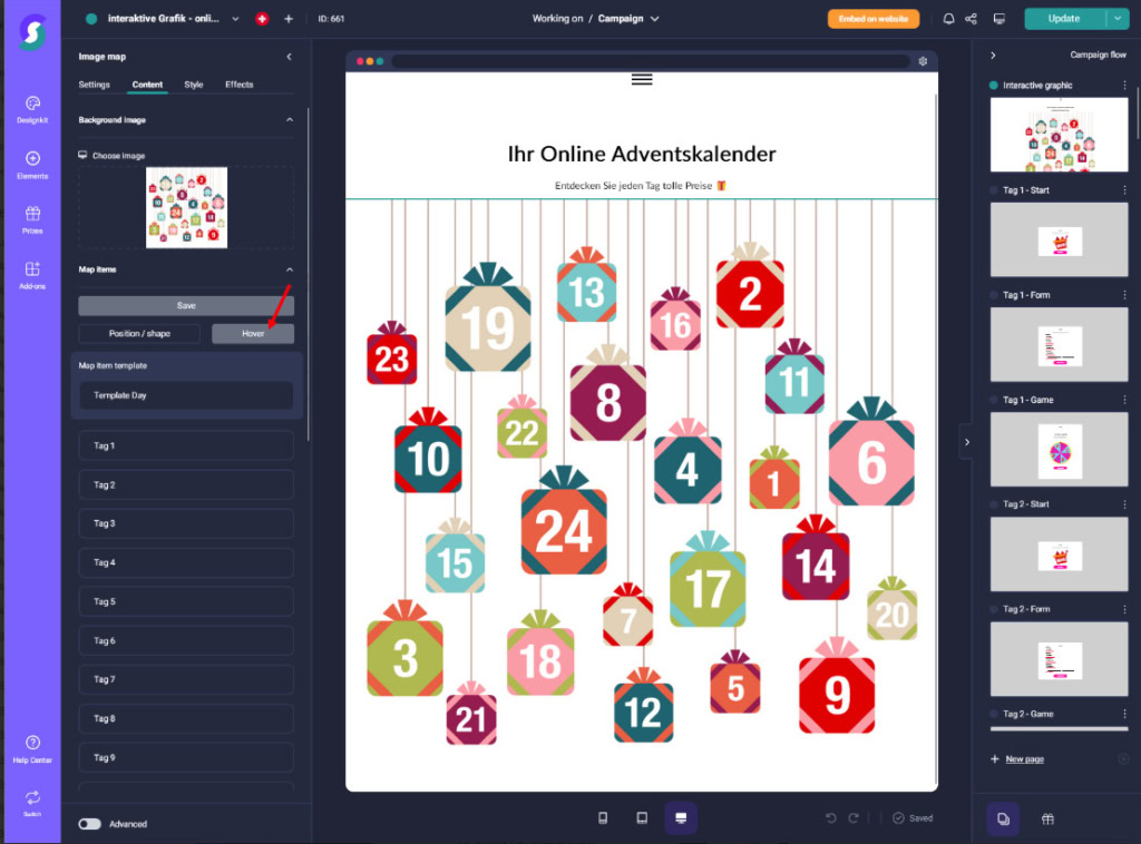 Verschiedene bunte Adventskalender-Geschenke als kreative Marketingartikel für Weihnachten.