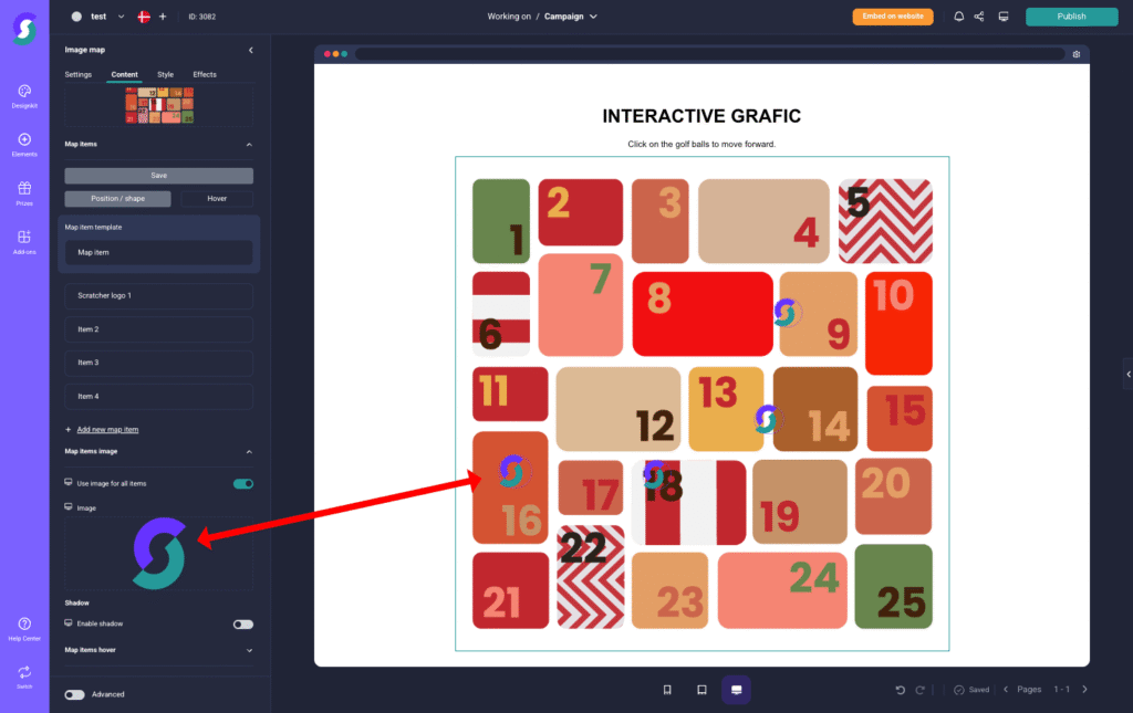 Fenster mit interaktivem Brettspiel mit nummerierten quadratischen Feldern und Spielsymbolen, geeignet für kreative Marketinglösungen.