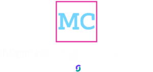 Logo mit großem MC in Blau und Weiß auf rosa Quadrat, darüber teilweise sichtbarer Schriftzug „Marketing Chäschtli“ – modernes Branding für Gamification-Software, Gewinnspiele und Wettbewerbe.