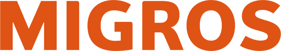 Logo der Marke MIGROS in kräftigen, orangefarbenen Großbuchstaben auf transparentem Hintergrund – Symbol für innovative Gamification-Software, Gewinnspiele und Wettbewerbe.