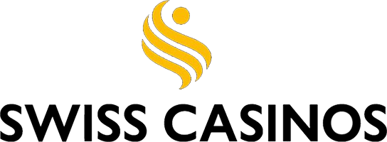Swiss Casinos Logo mit gelbem und goldenem S-Symbol über schwarzem SWISS CASINOS Schriftzug auf transparentem Hintergrund – ideal für Gamification-Software, Gewinnspiele und Wettbewerbe.