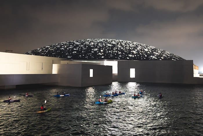 Full moon kayaking Louvre Abu Dhabi