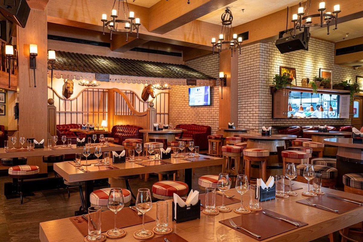 Interior design at The Stables Dubai for best places to watch Euro 2024 in Dubai