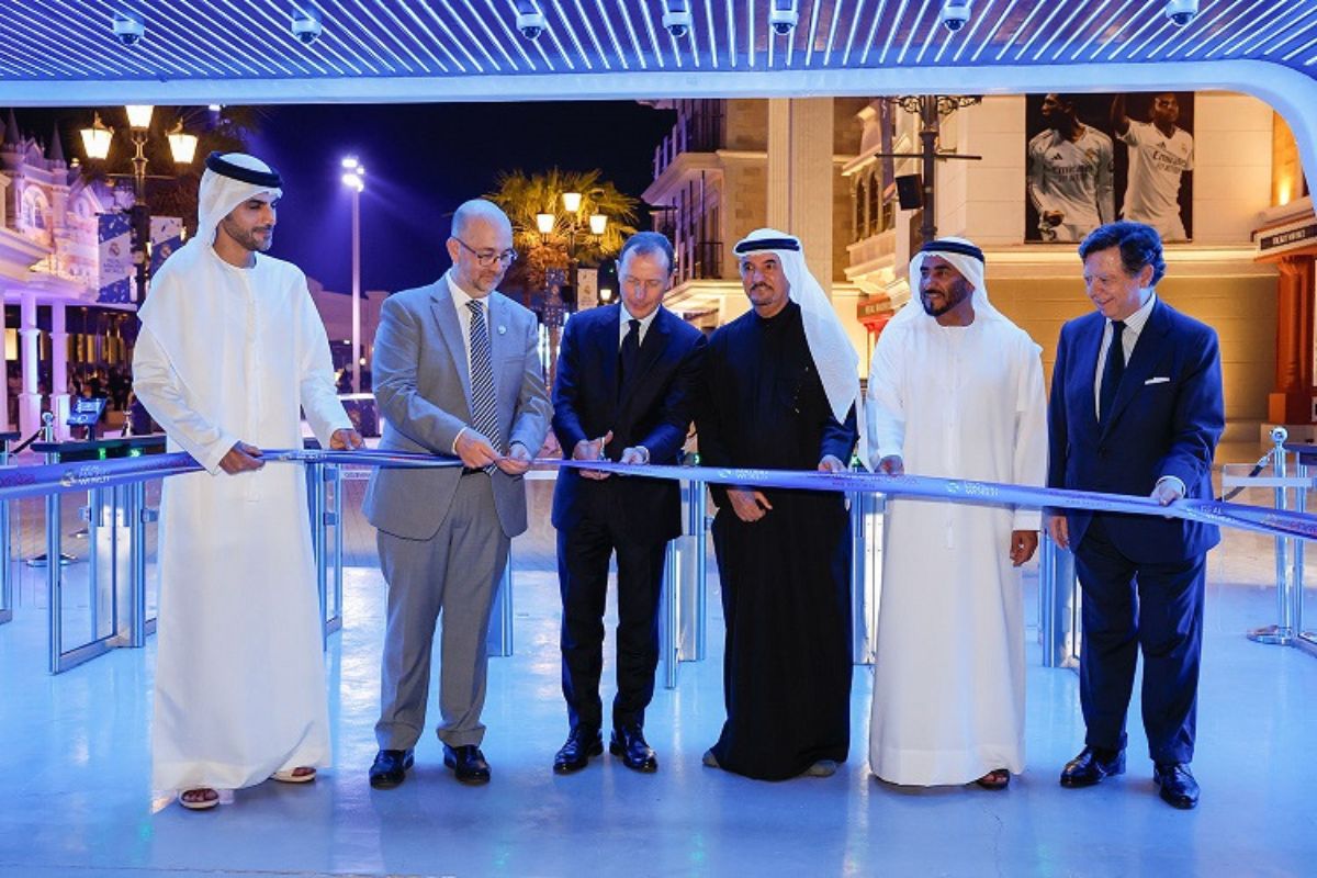 Real Madrid World Park inauguration ceremony with Roberto Carlos and Emilio Butragueño