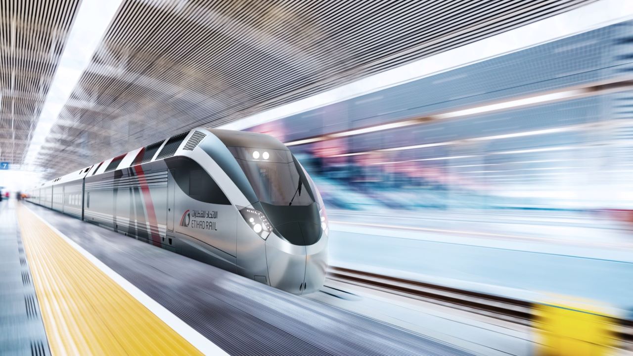 etihad rail travelling from dubai to abu dhabi in 30 minutes