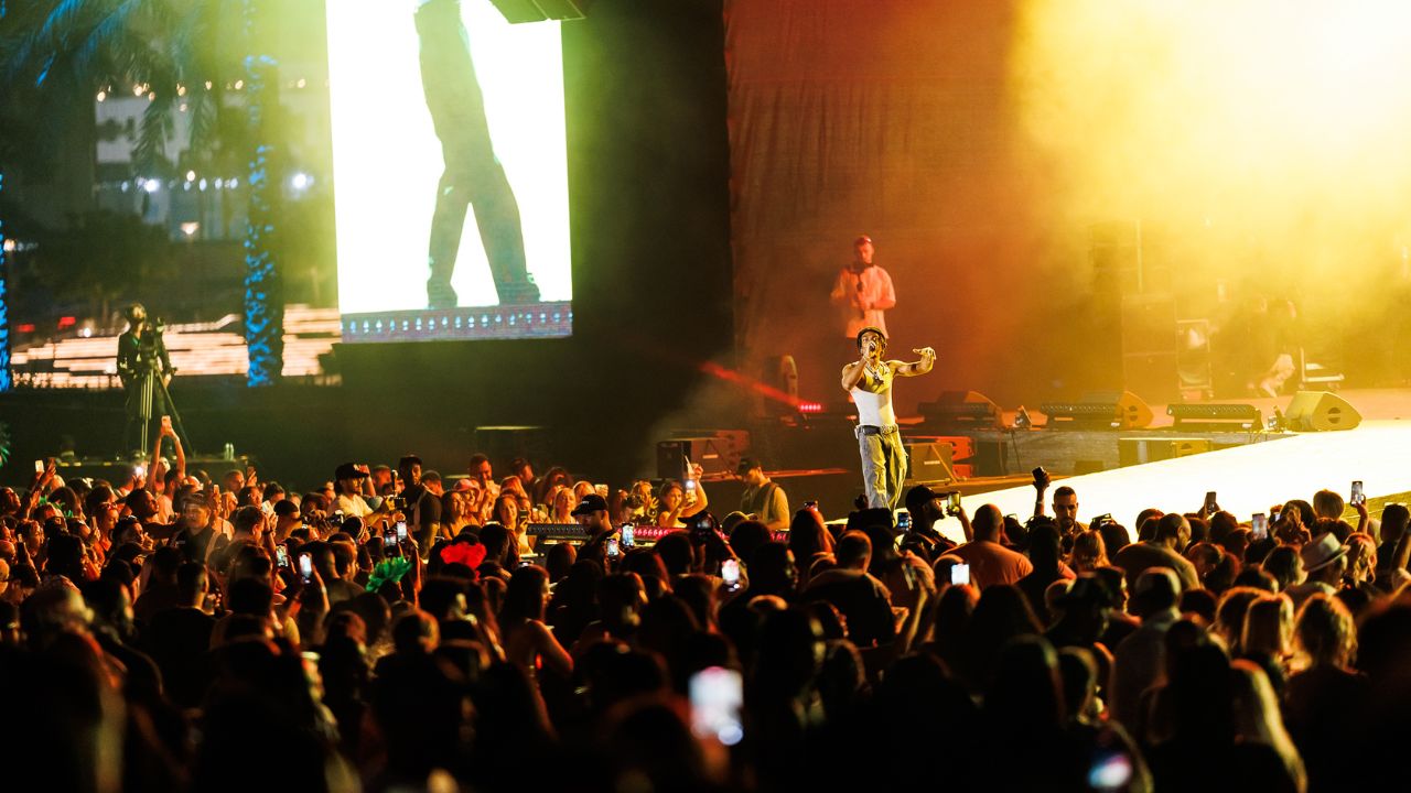 Vibrant Butterfly Carnival performance at Dubai event with large crowd.