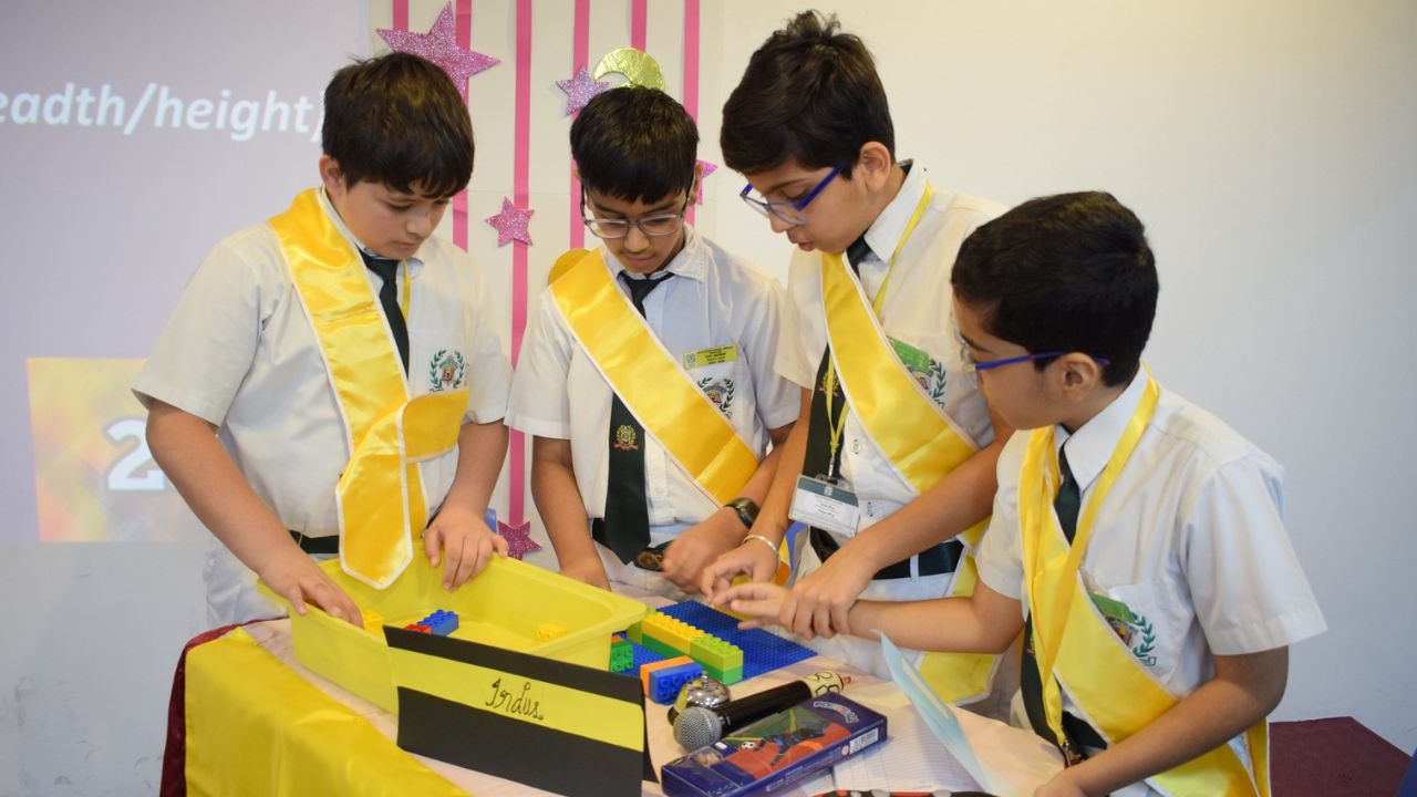 Children engaging in educational activities at Delhi Private School Sharjah.