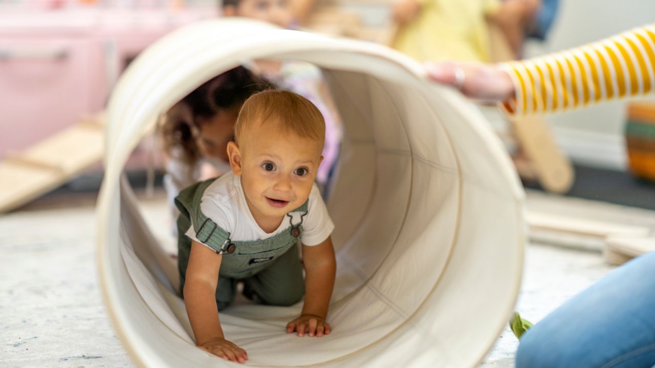 child crawling boy