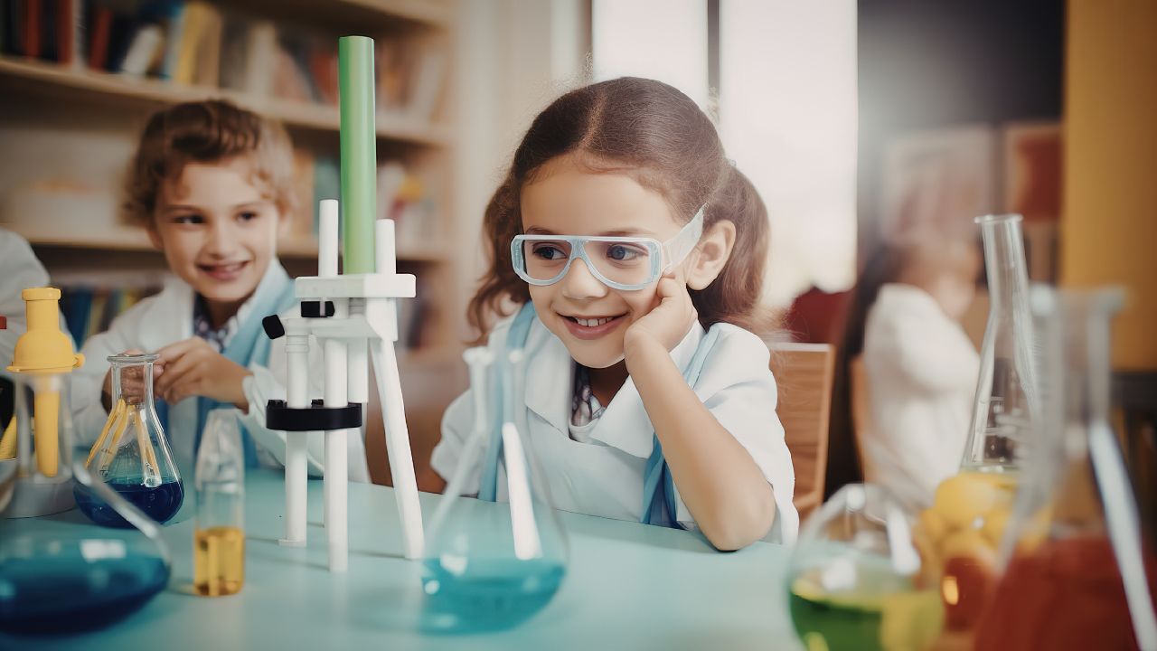 Children engaging in science experiments at school.