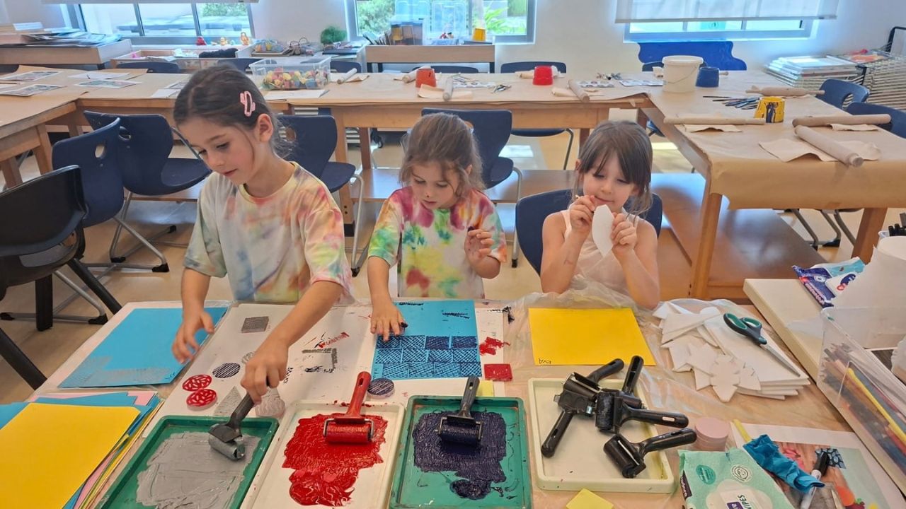 children painting at camden creative arts summer camps