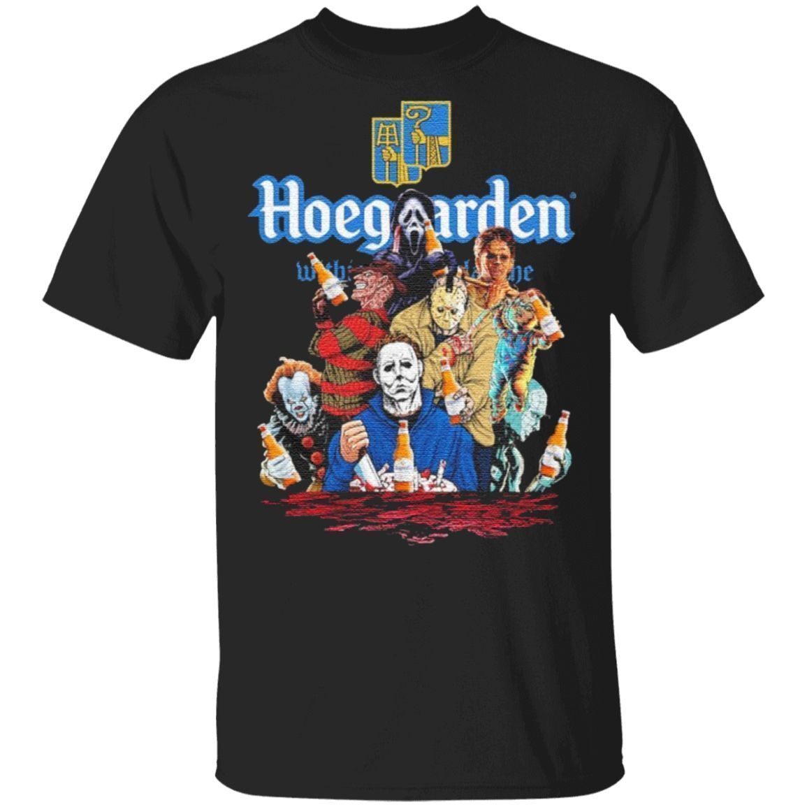 Hoegaarden drink Horror movie characters Halloween t shirt