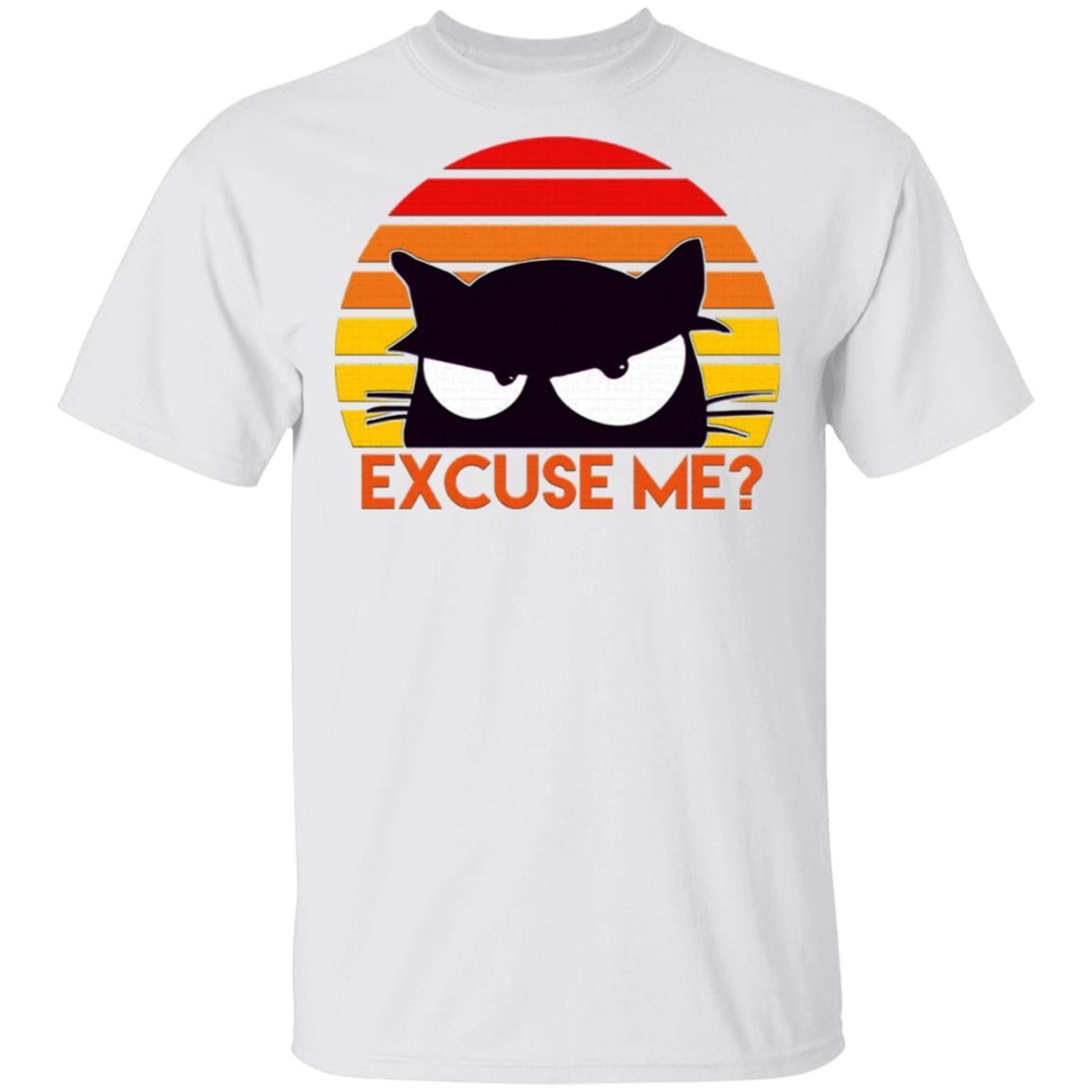 Excuse Me Funny Retro Vintage Sunset Cat Lovers T-Shirt