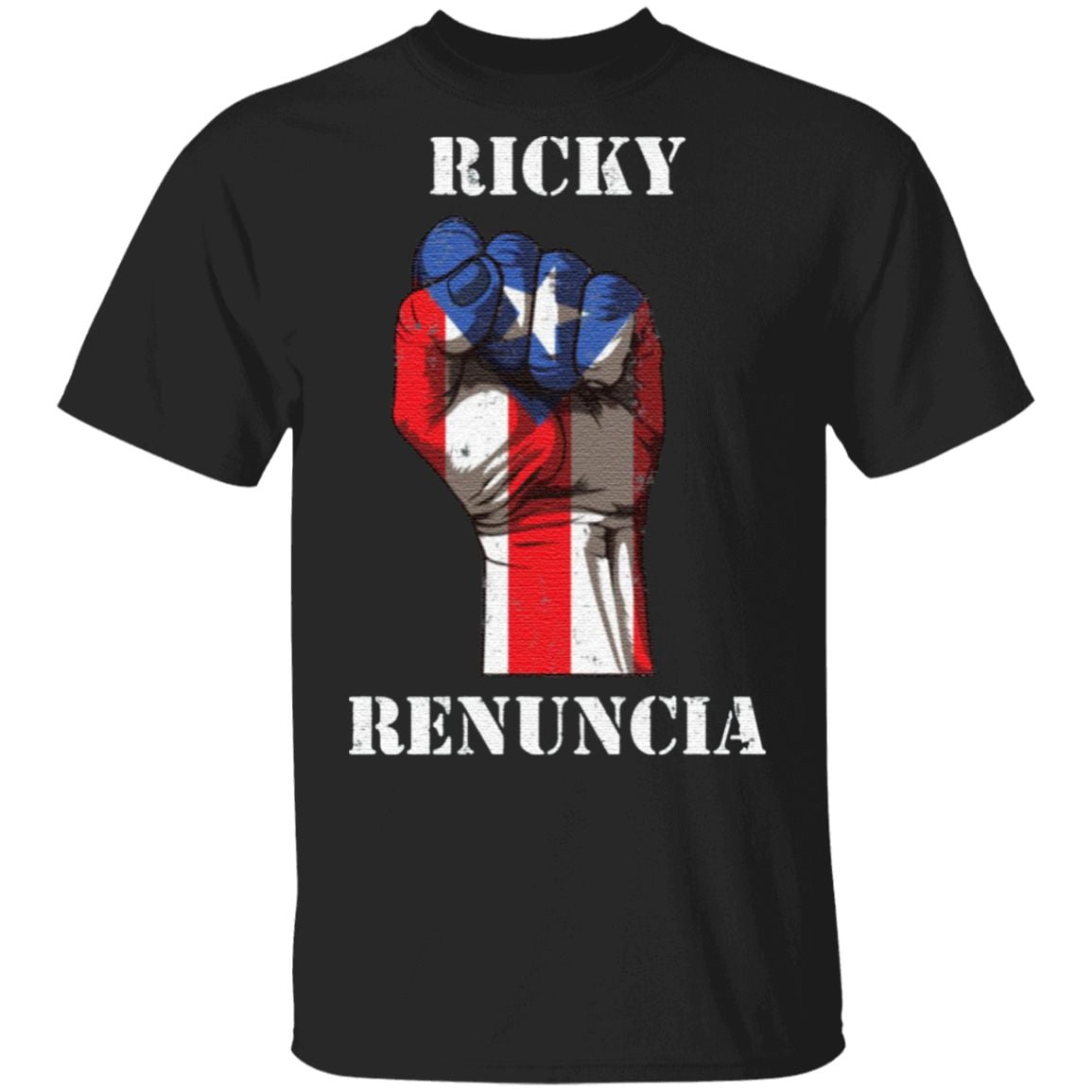 Ricky Renuncia Bandera Negra Puerto Rico Boricua Flag T-Shirt