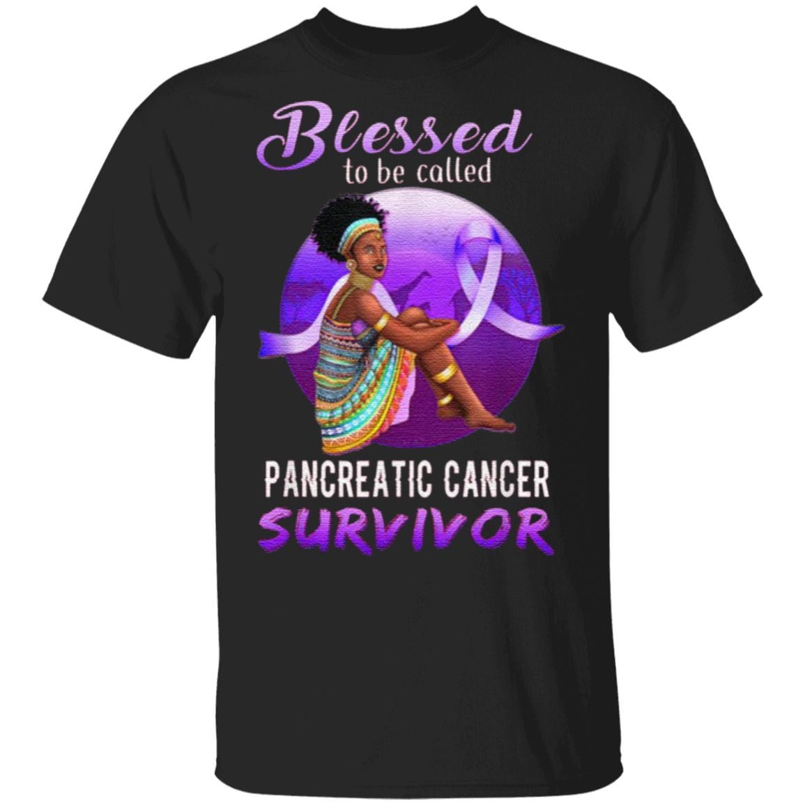 Blessed Pancreatic Cancer Survivor African American Womens T-Shirt