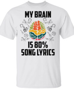 My Brain Is 80 Percent Song Lyrics t shirt