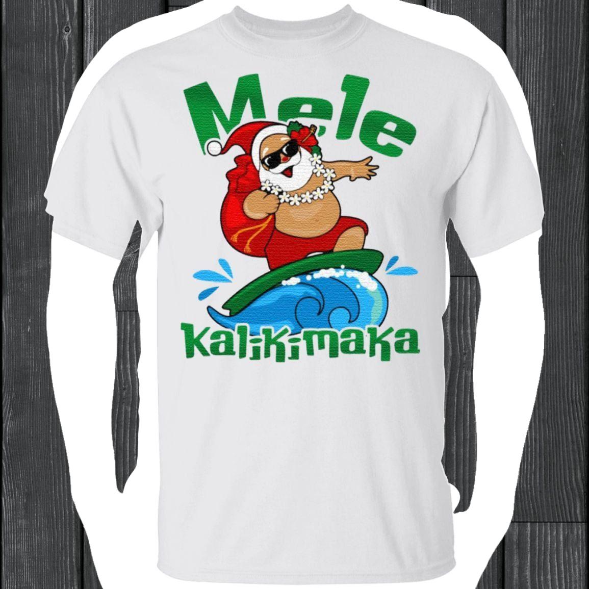 Mele Kalikimaka Hawaii Santa T-Shirt