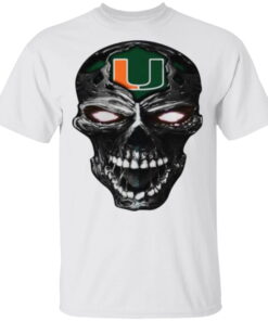 Skull Miami Hurricanes Football T Shirt
