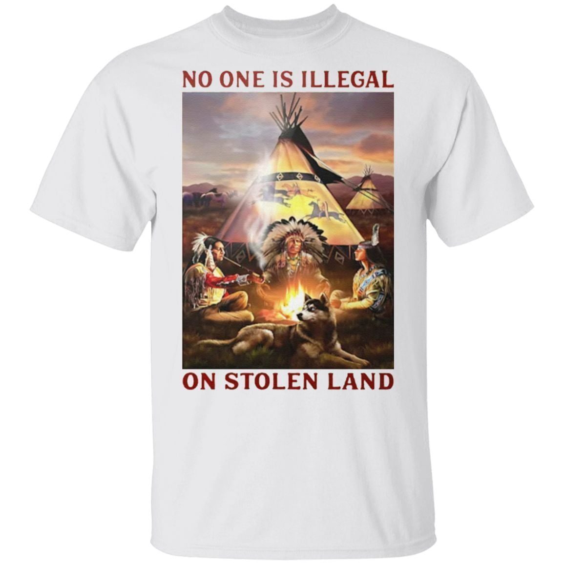 no one is illegal on stolen land t shirt