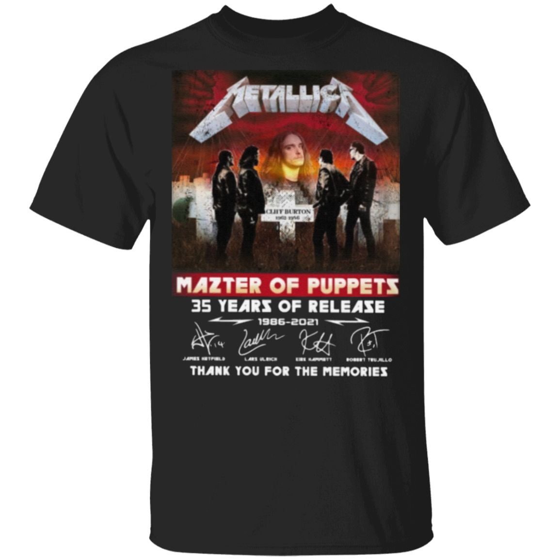 Metallica Master Of Puppets 35 Years Of Release Thank You For The Memories T Shirt