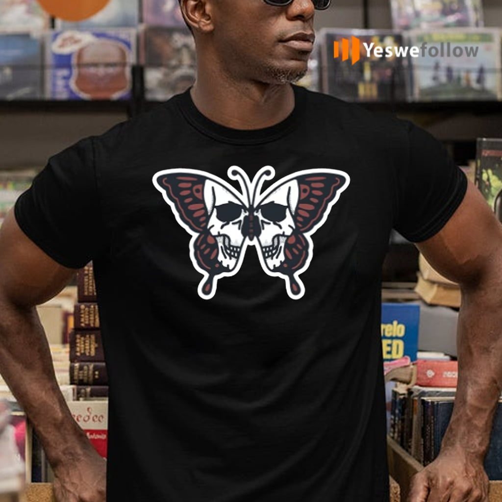 Butterfly Skull Illustration T-Shirts