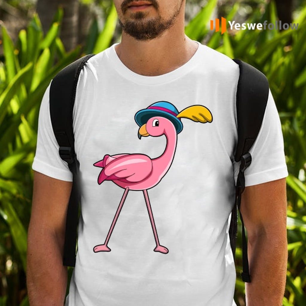 Flamingo with Hat & Feather T-Shirts