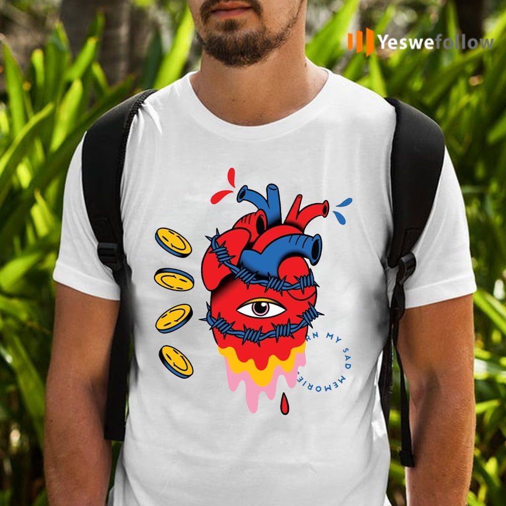 barbed wire heart trippy surreal shirts