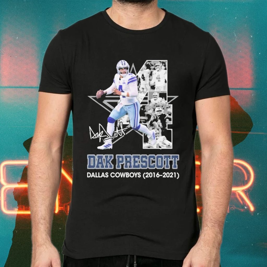 Dak Prescott Dallas Cowboys 2016 2021 signature tshirts