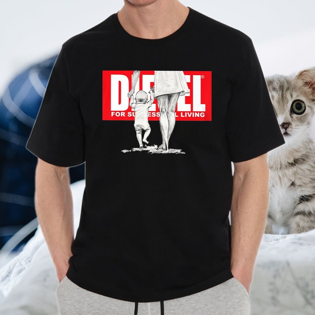 diesel for successful living Art Woman holding baby's hand's t-shirt