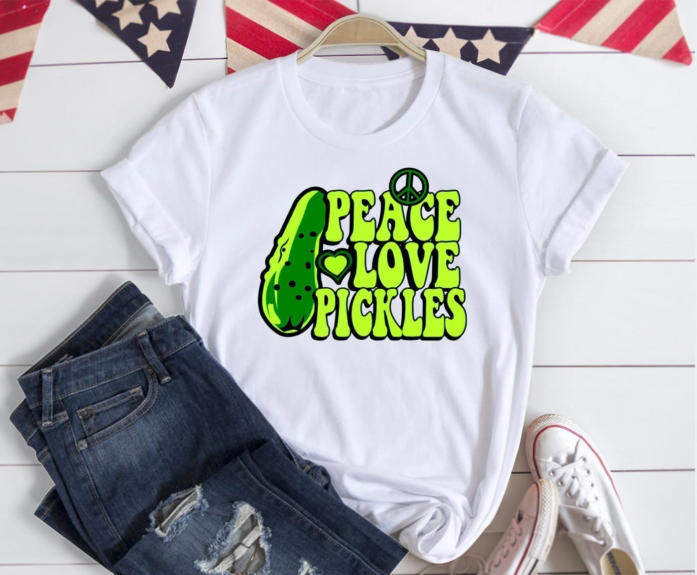 Cucumber Peace Love Pickles T-Shirts