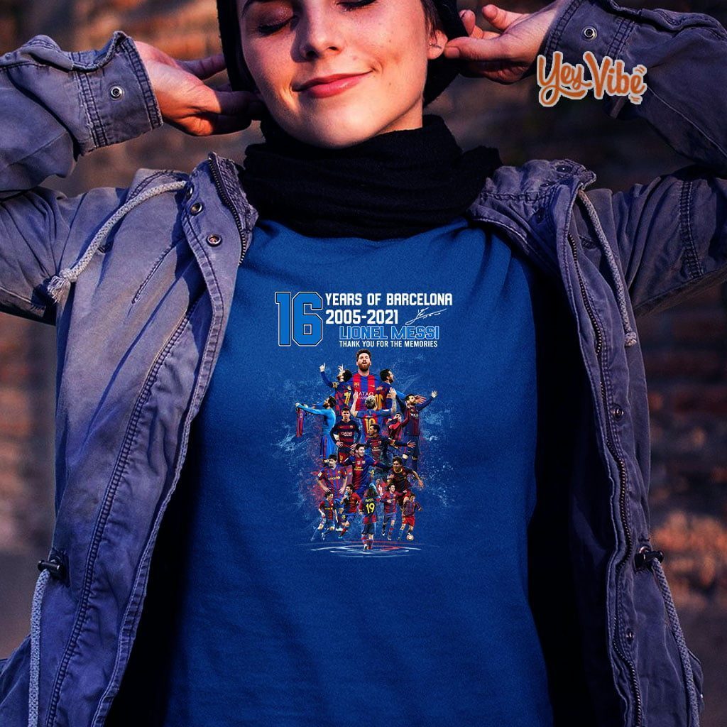 Messi 21 years of Barca 2000 2021 thank you for the memories t-shirt