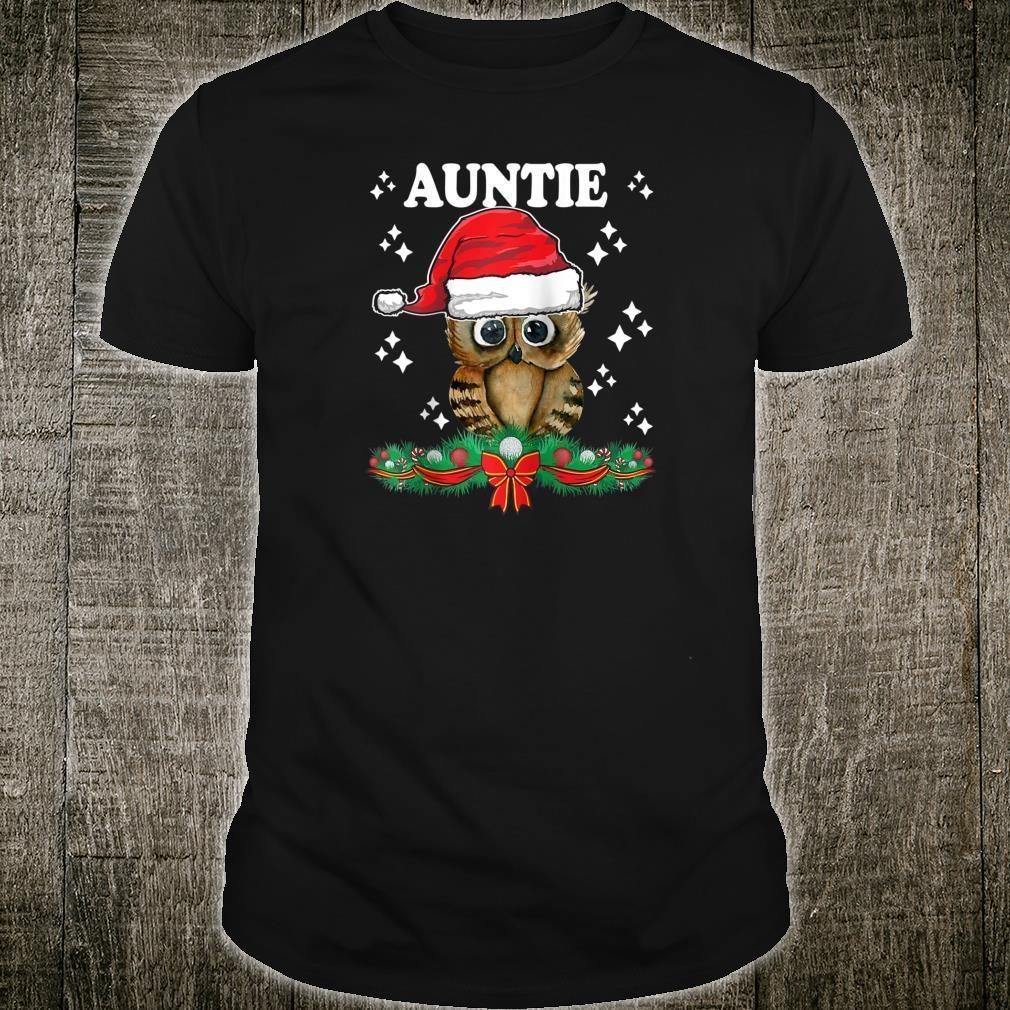 Auntie Owl Santa Christmas Xmas Matching Family Pajama Shirt