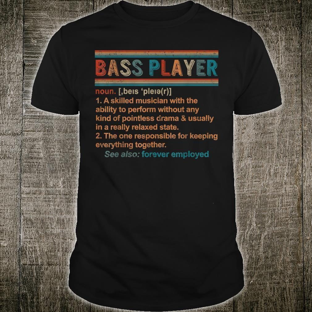 Bass Player Definition Guitar Bassist Musician Christmas Shirt
