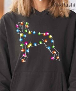 Boxer Dogs Light Christmas Tshirts Black
