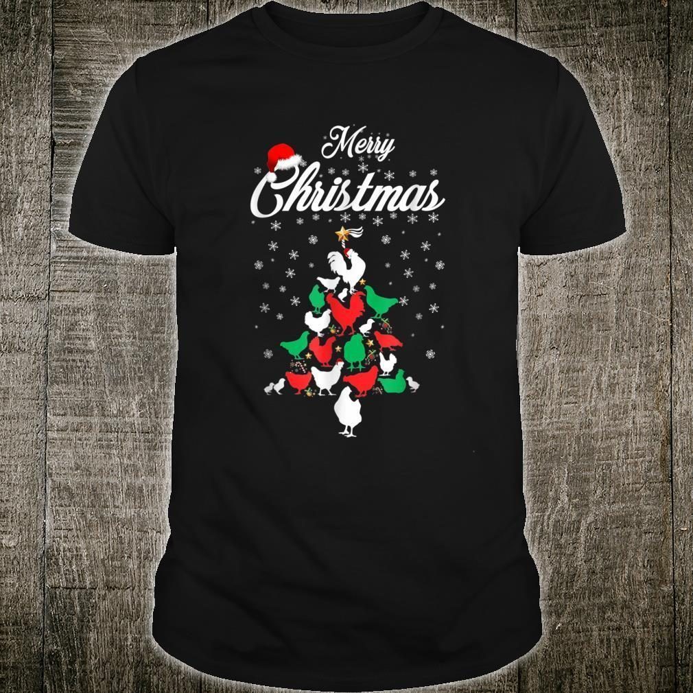 Christmas Tree Merry Christmas Chicken Shirt