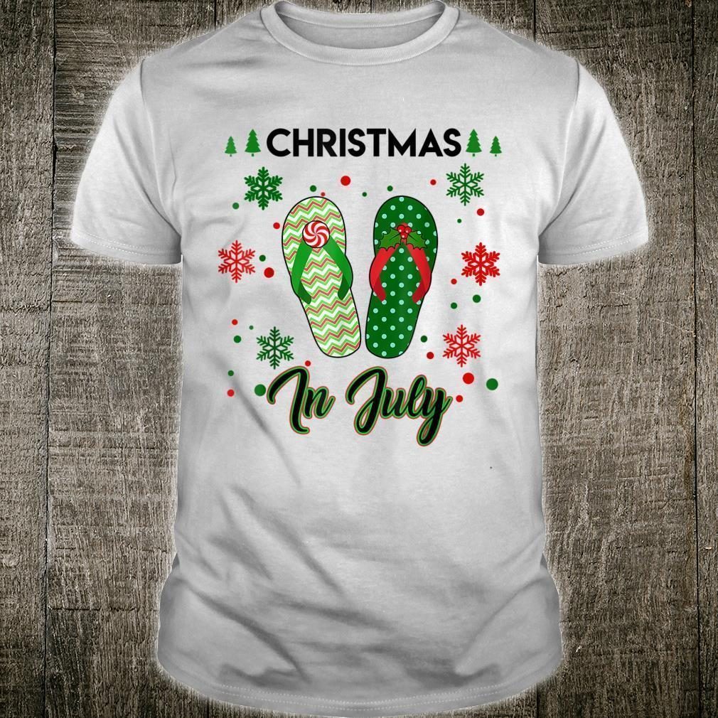 Christmas in July Flip Flops Summer Vacation Beachs Shirt