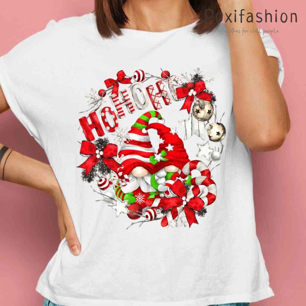 Christmas Gnomes For Xmas Holidays With Santa Hohoho Tshirts White